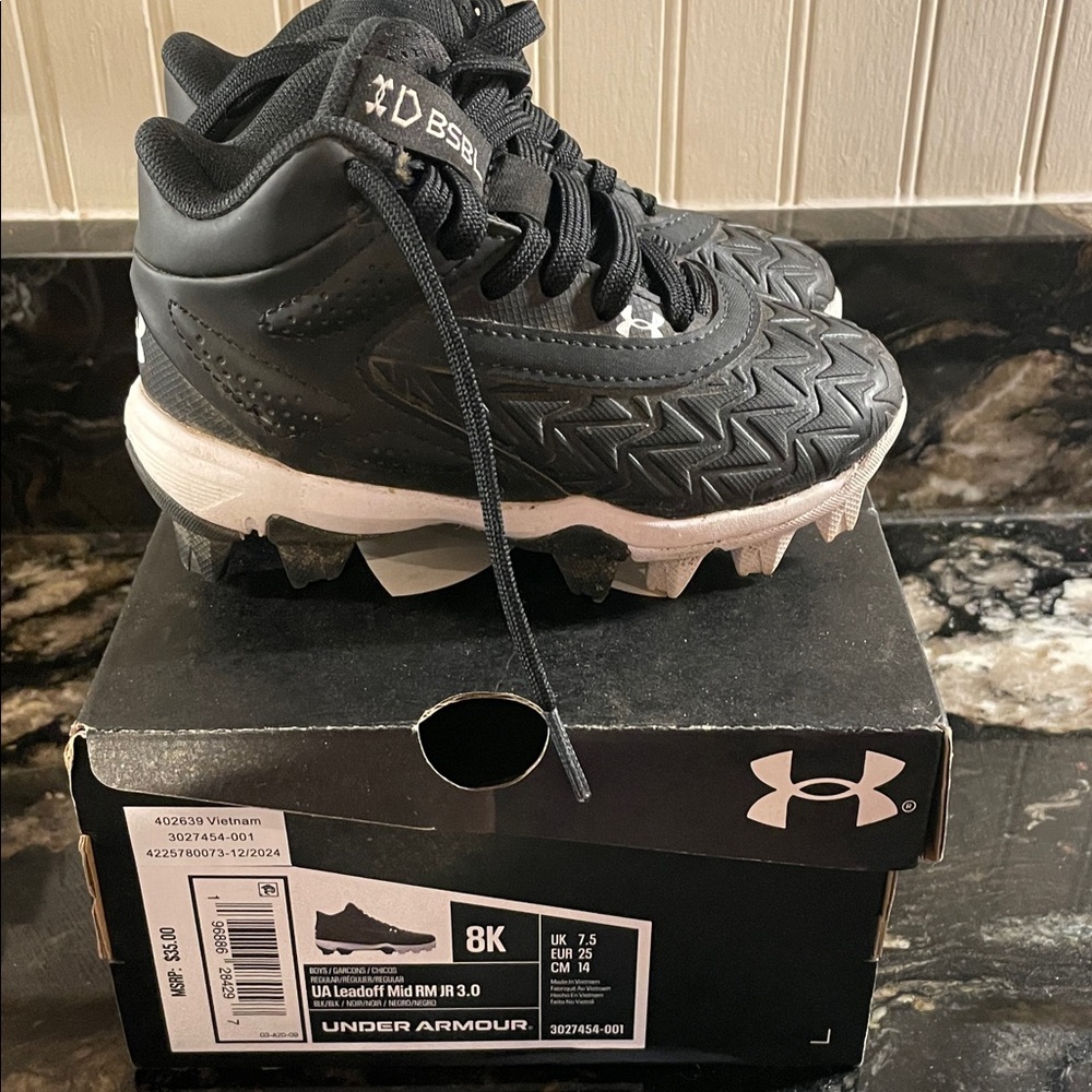 Under Armour toddler Black and White cleats